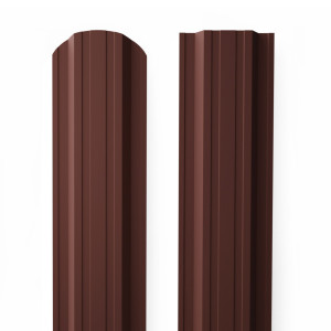 Металлический штакетник Plaza 125 RAL 8017 Шоколадно-коричневый двусторонний